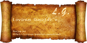 Lovinus Gusztáv névjegykártya